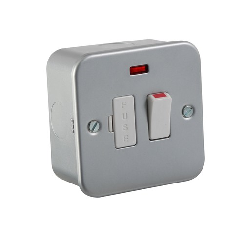 Knightsbridge M6300N Metal Clad 13A Switched Fused Spur Unit with Neon 230 V, 