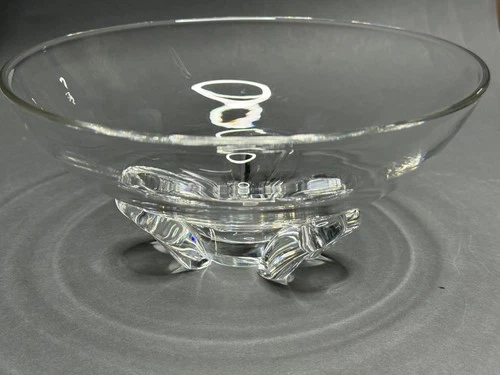 STEUBEN Donald Pollard 3 Toed Floret Bowl 7 3/4 inch Diam. 3 1/2 inch Tall Exc