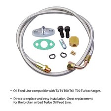 Turbo Oil Line Kit Feed Restrictor Flange -4an 90 An4 Degree T3 T4e T66 T70 T72