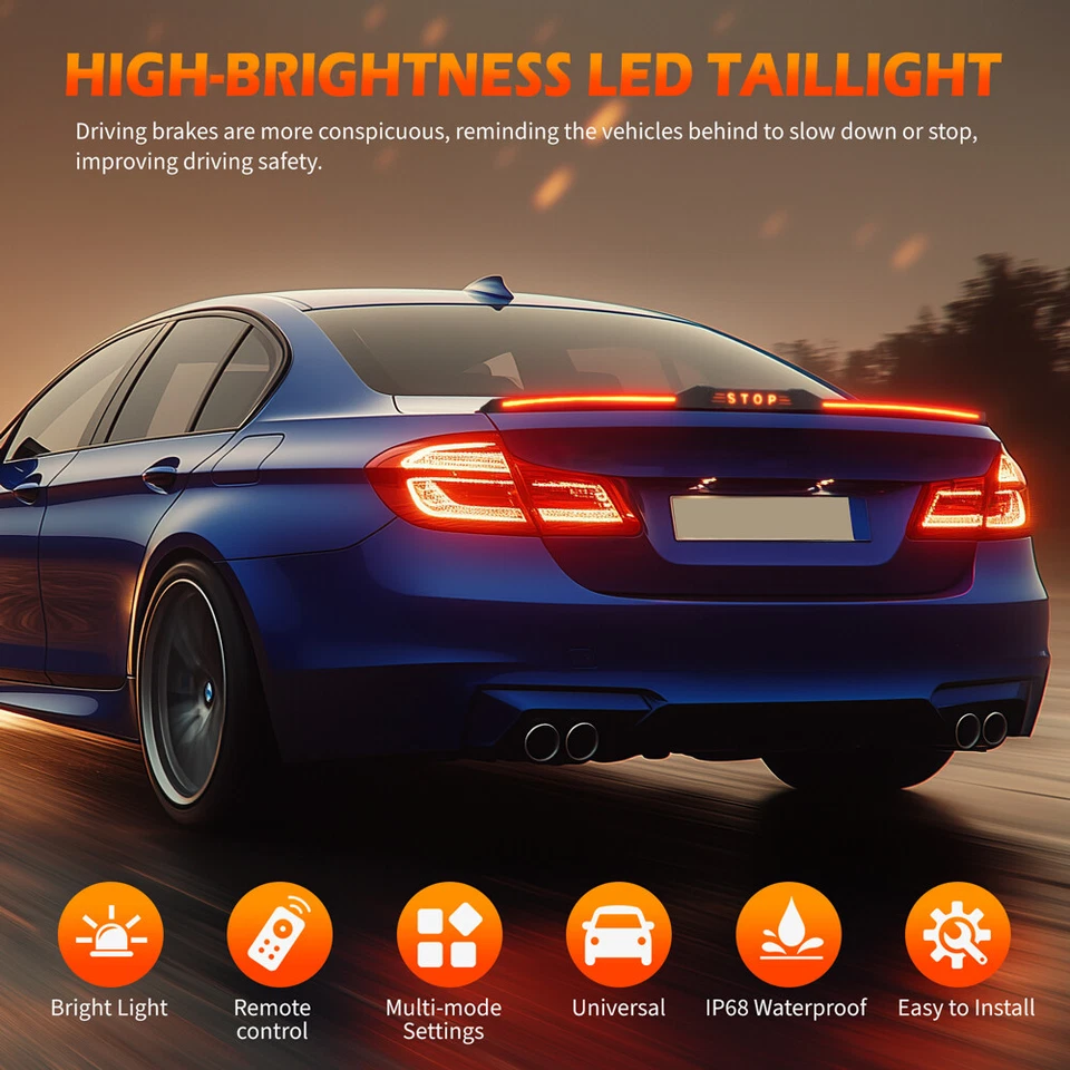 Alerón labial trasero para maletero Nissan Altima 51" tira de luz LED señal de giro de freno Foto 3 de 4