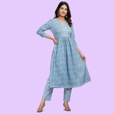 Floral Printed Regular Pure Cotton Kurta with Pajamas With dupatta
