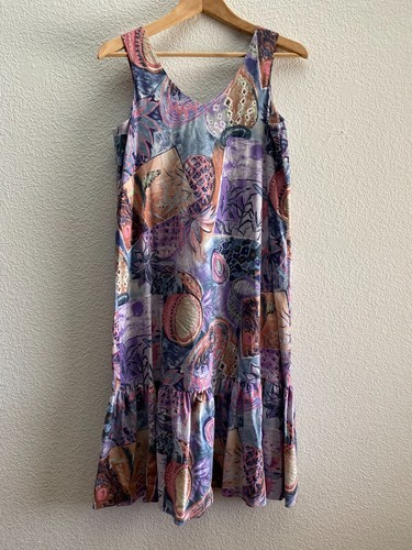 Hilo Hattie Hawaii Hawaiian V-Neck Dress Size Small Art To Wear Tiered Beach - Picture 1 of 4