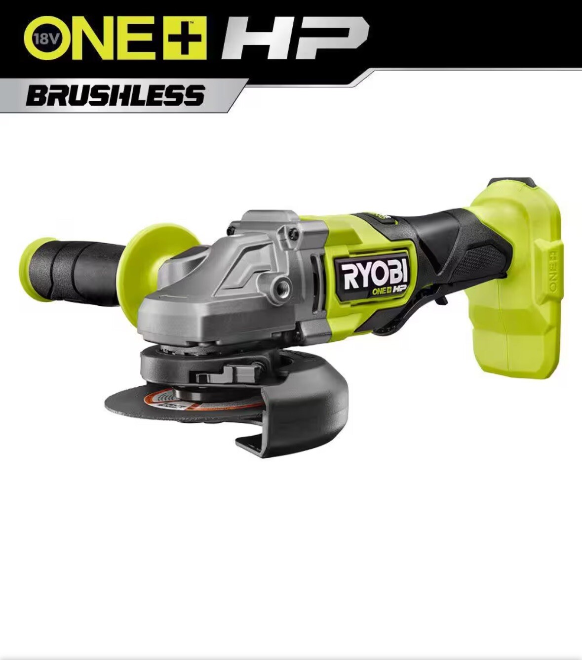 NEW, RYOBI ONE+ HP 18V Brushless 4-1/2 in. Angle Grinder (Tool Only) (PBLAG01B)