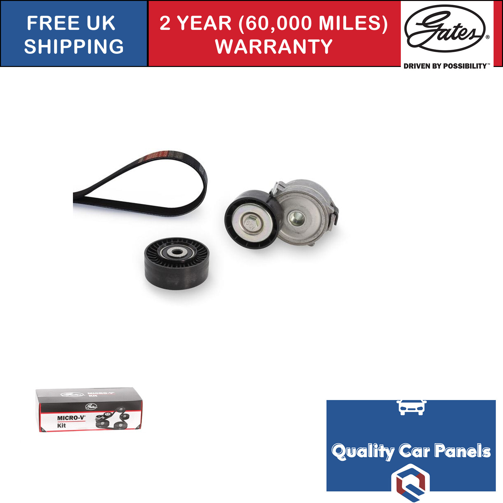 For Land Rover Freelander 2 2006-2014 2.2 Gates V Ribbed Belt Set K106PK1745