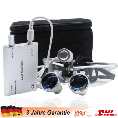 Dental Lupenbrille Lupe zahnarzt mit LED Scheinwerfer Kopflicht licht 3.5X420mm