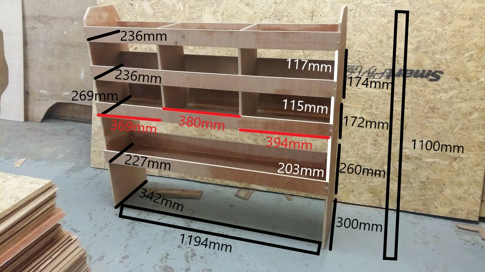 CITROEN BERLINGO 4 TIER 20082018 DS FLAT PACK SHELVING UNIT PLY LINING