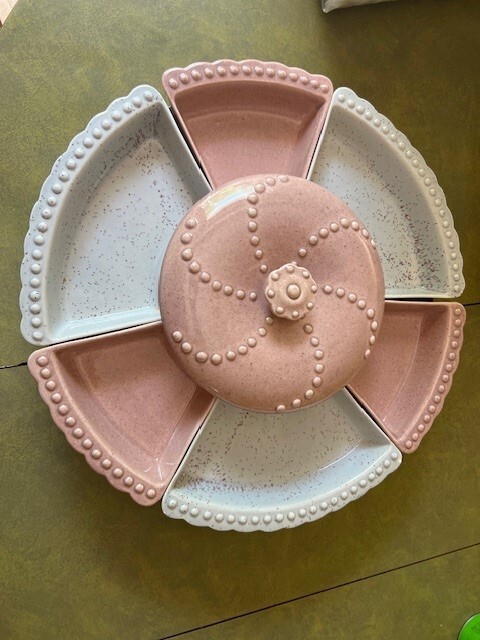 Vintage William Frazier California Pottery Lazy Susan Relish Tray
