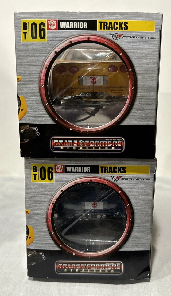 2 TAKARA TRANSFORMERS BINALTECH BT06 PISTAS AZUL Y AMARILLO CHEVROLET CORVETTE Foto 3 de 4