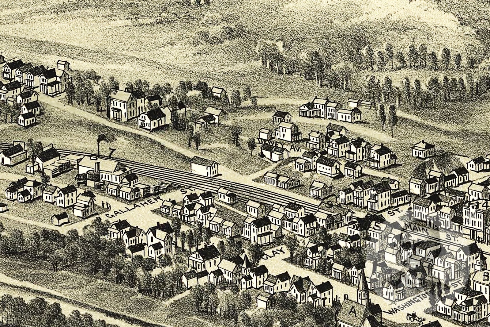 Old Map of St. Mary's, WV from 1899 Vintage West Virginia Art