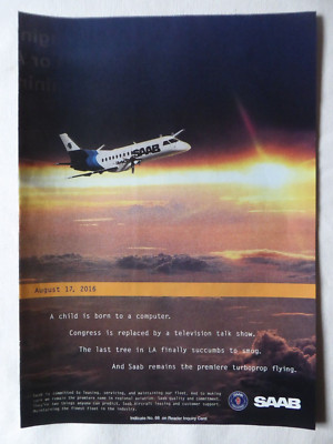 8/1998 PUB AVION SAAB 340 TURBOPROP AIRCRAFT ORIGINAL AD