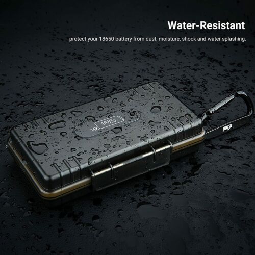 JJC Water-Resistant 14 Slots 18650 Battery Case Box Storage Holder + Carabiner - Picture 3 of 10