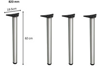 Image of Table Leg Breakfast Bar Support Worktop Kitchen Adjustable Round 820mm Set of 4