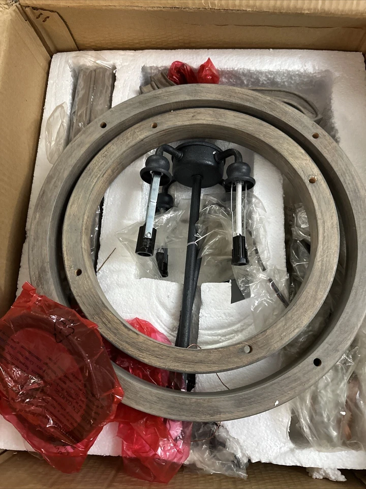 Lámpara de techo colgante Feiss F3031/4WOW 4 luces 15 pulgadas madera de roble desgastado Foto 4 de 4