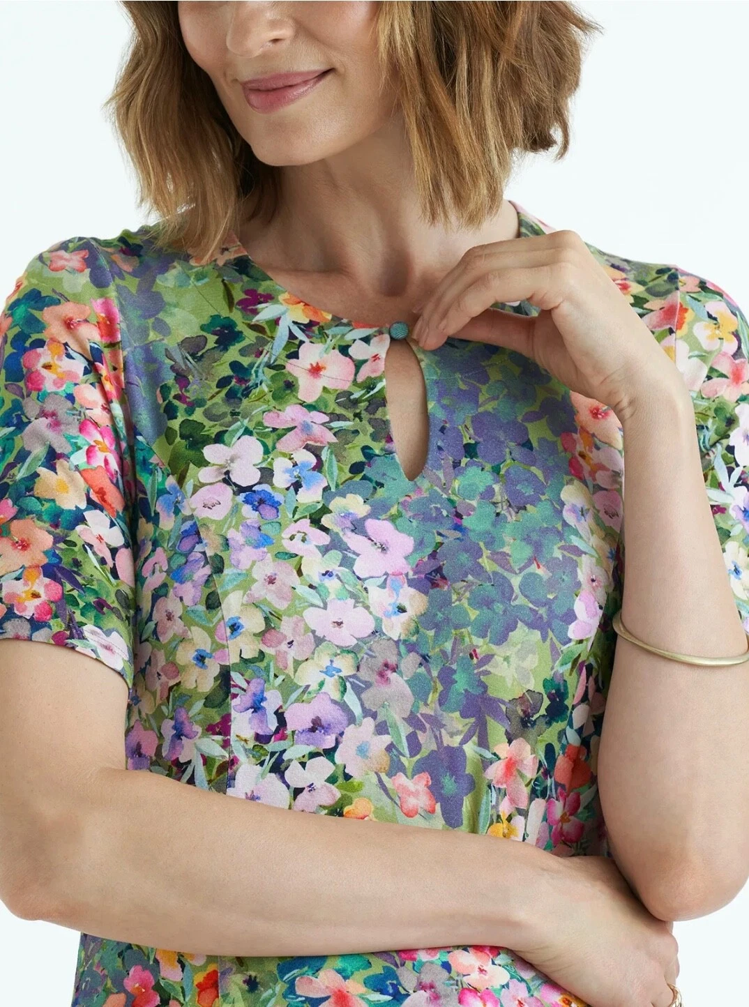 UNDERCOVER ABITO IN JERSEY ESTIVO DAVID NIEPER SEGRETO GIARDINO FLOREALE NUOVO CON ETICHETTE UK 22