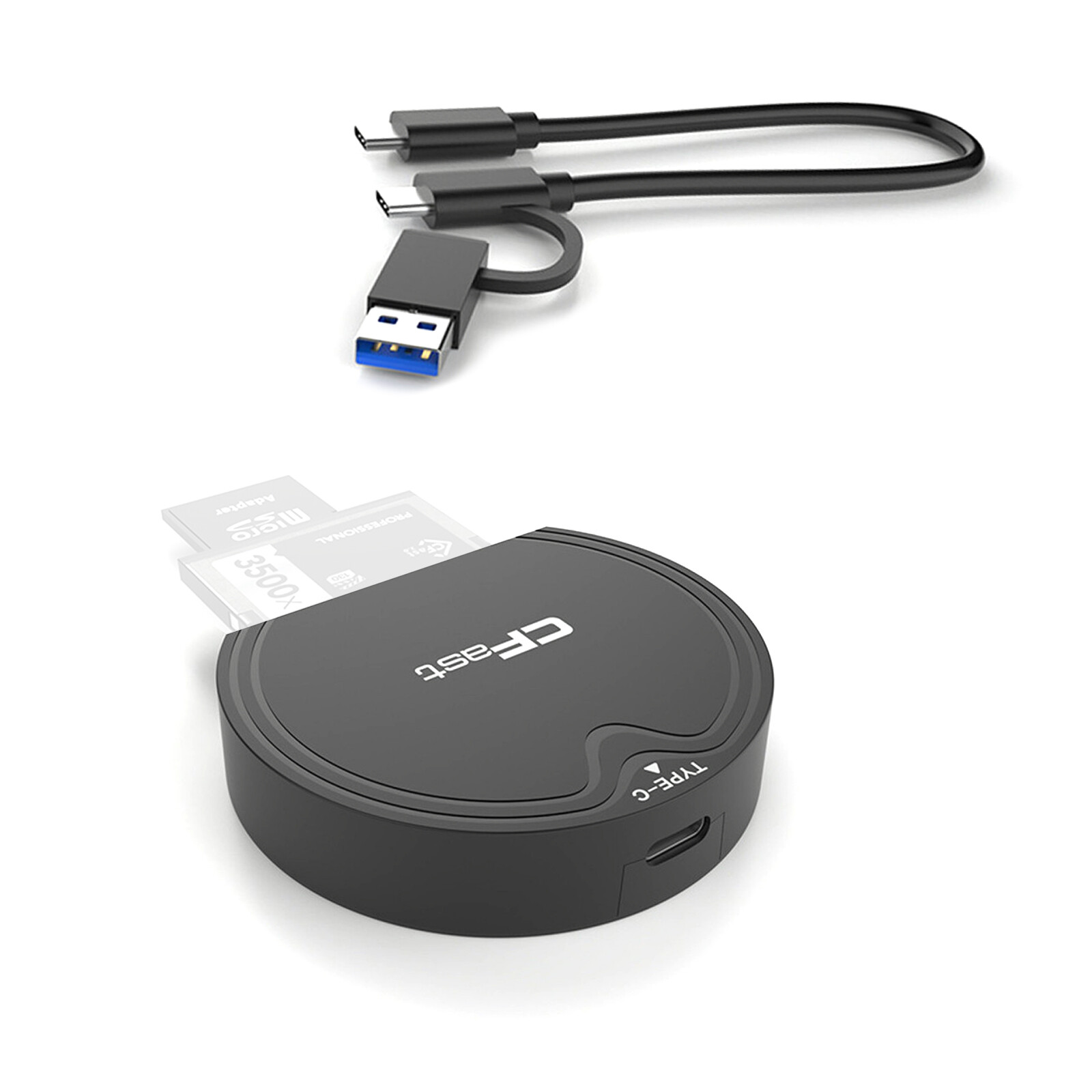 10Gbps CFast 2.0+SD Memory Card Reader USB3.2 Gen2 High Speed DATA Card Adapter