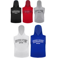 Men's Sleeveless Hooded Sweatshirt Sport Gym Tank Tops Bodybuilding Muscle Vest