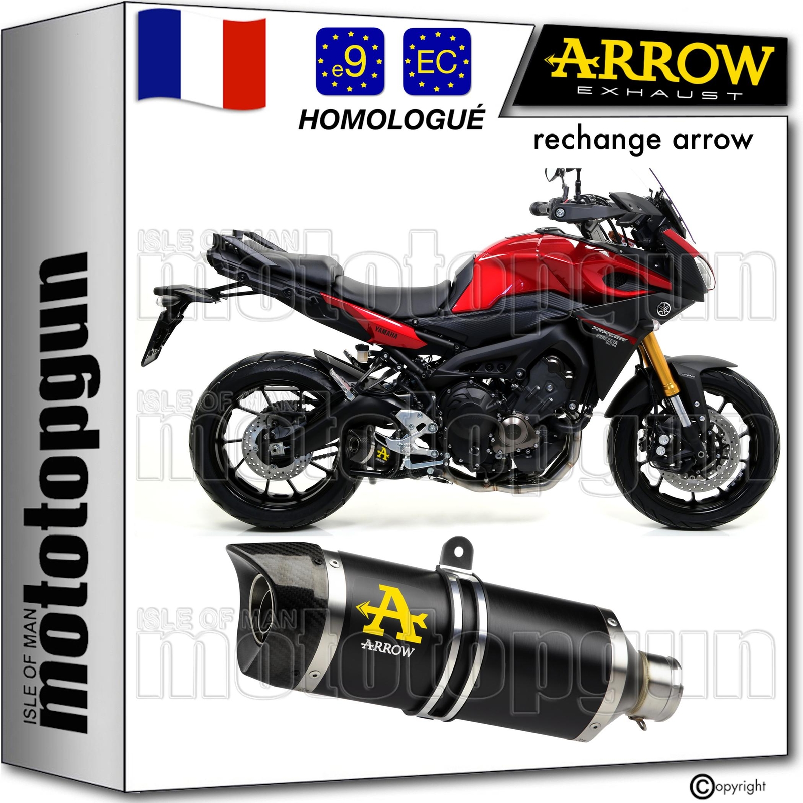 Échappement noir Thunder Arrow pour Yamaha Tracer MT-09 2019 idéal pour vos road trips