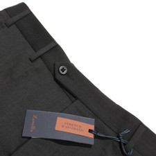 Zanella NWT Dress Pants Size 34 US Todd In Solid Charcoal Gray Wool Blend