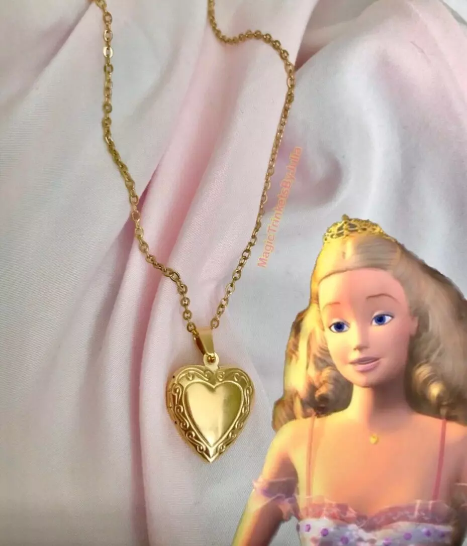 Barbie Nutcracker Princess Clara Sugar Plum Fairy Heart Locket Necklace  Gold | eBay