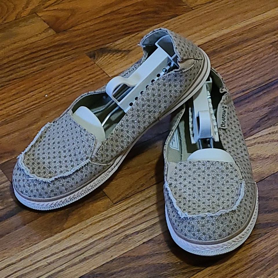 Bearpaw Zapatos Sin Cordones Cómodos Informales Mocasines Marrón Punteado Rosa Para Mujer 7 Usados en Excelente Condición Foto 4 de 4