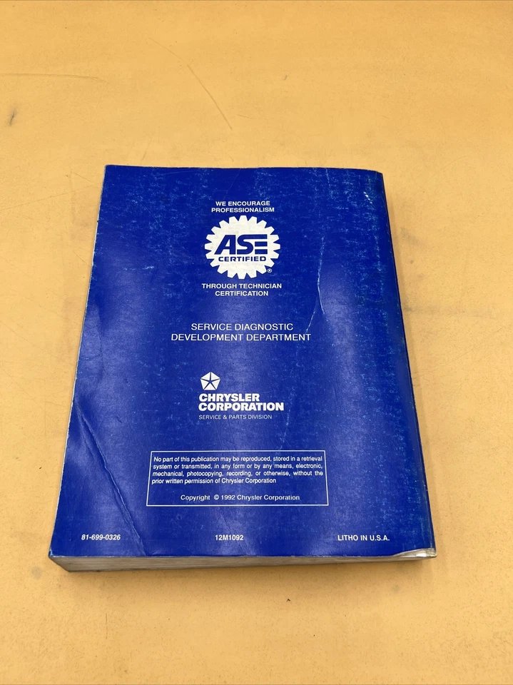 Chrysler New Yorker Imperial Dodge Dynasty 1993 carrocería libro de procedimientos de diagnóstico Foto 3 de 4