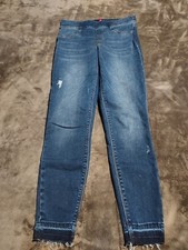 SPANX Women s Jean-ish Ankle Leggings Pants Skinny Stretch Raw Hem sz Med