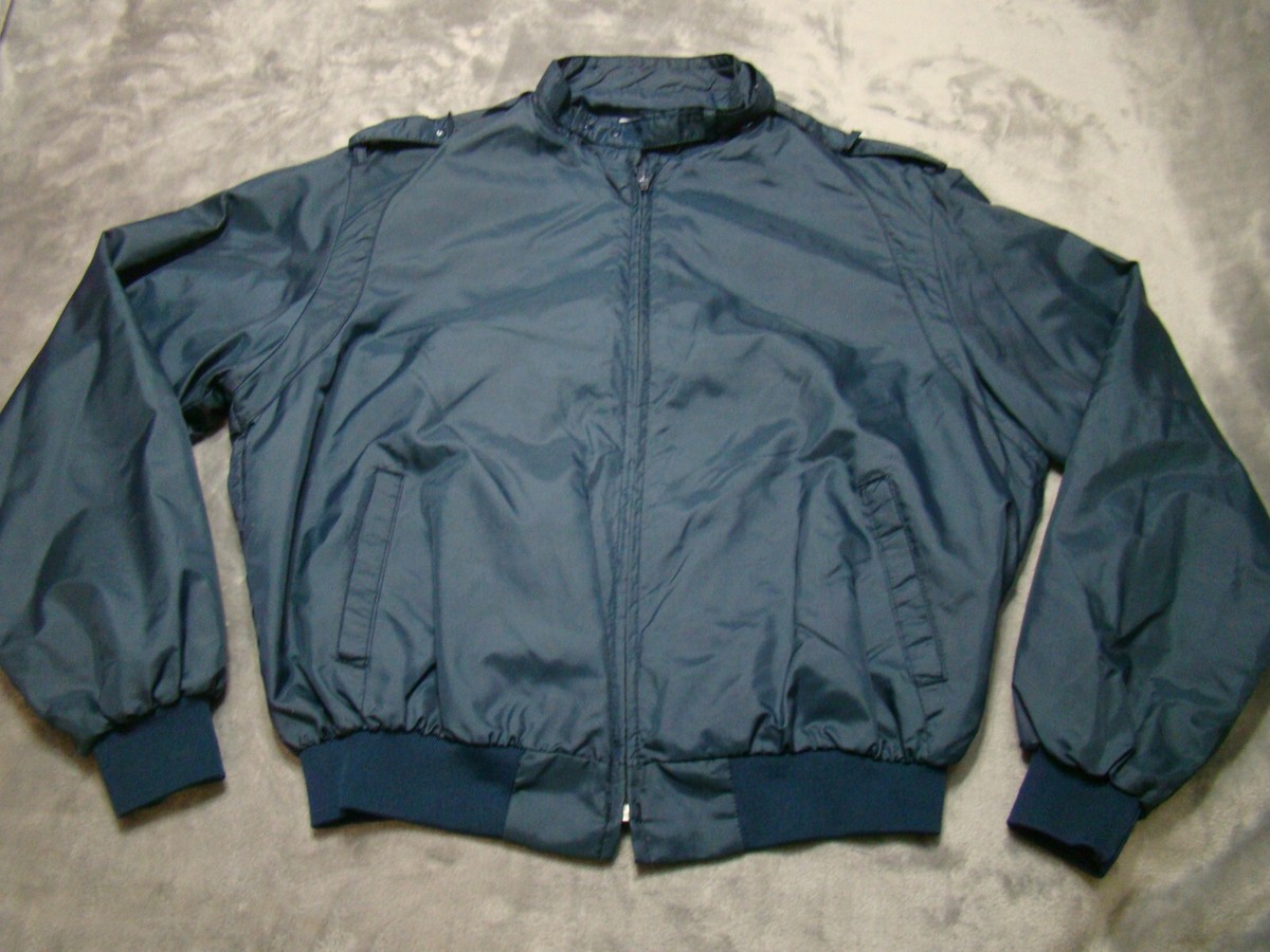 Vtg Swingster Mens Size XL USA Made Nylon Zip Bomber Racing