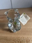 Fenton Glass Birthday Bear August Peridot Heart Figurine