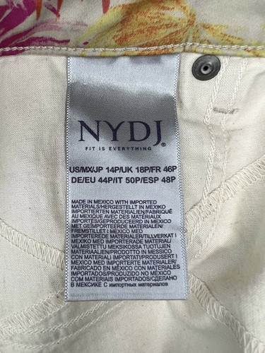 NYDJ Size 14P Sheri Slim Ankle Jeans Beach Garden Clementine - Picture 13 of 20