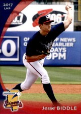 2017 Mississippi Braves Grandstand 3 Jesse Biddle Philadelphia Pennsylvania Card