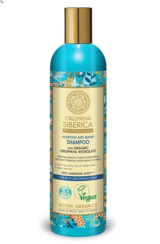 Champú Natura Siberica - Hidrolato Oblepikha orgánico para cabello normal/graso 400 ml Foto 3 de 4