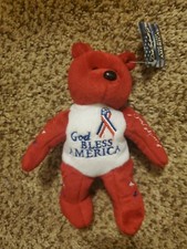Dale Earnhardt Jr. 2001 Gold 'n Bears Plush Bear God Bless America WITH TAG