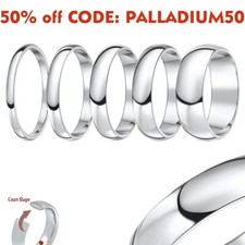 Palladium Wedding Ring Court Shaped HeavyWeight Solid Palladium 950 Wedding Band