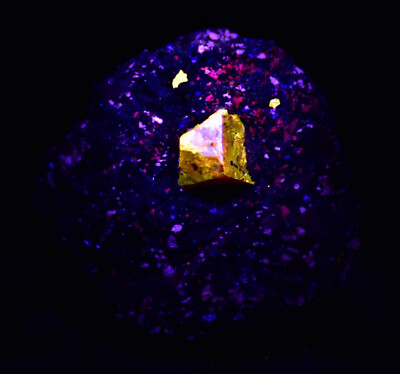 65 Gram Natural Fluorescent Terminated Red Zircon Crystal Specimen