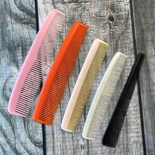 Lot of 5 Vintage Hair Combs USA Pink Orange White Black Plastic Used Condition