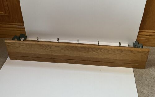 vtg Wooden wall Hanging Shelf w/ hooks Green tone scrolled plate groove display - Picture 6 of 16