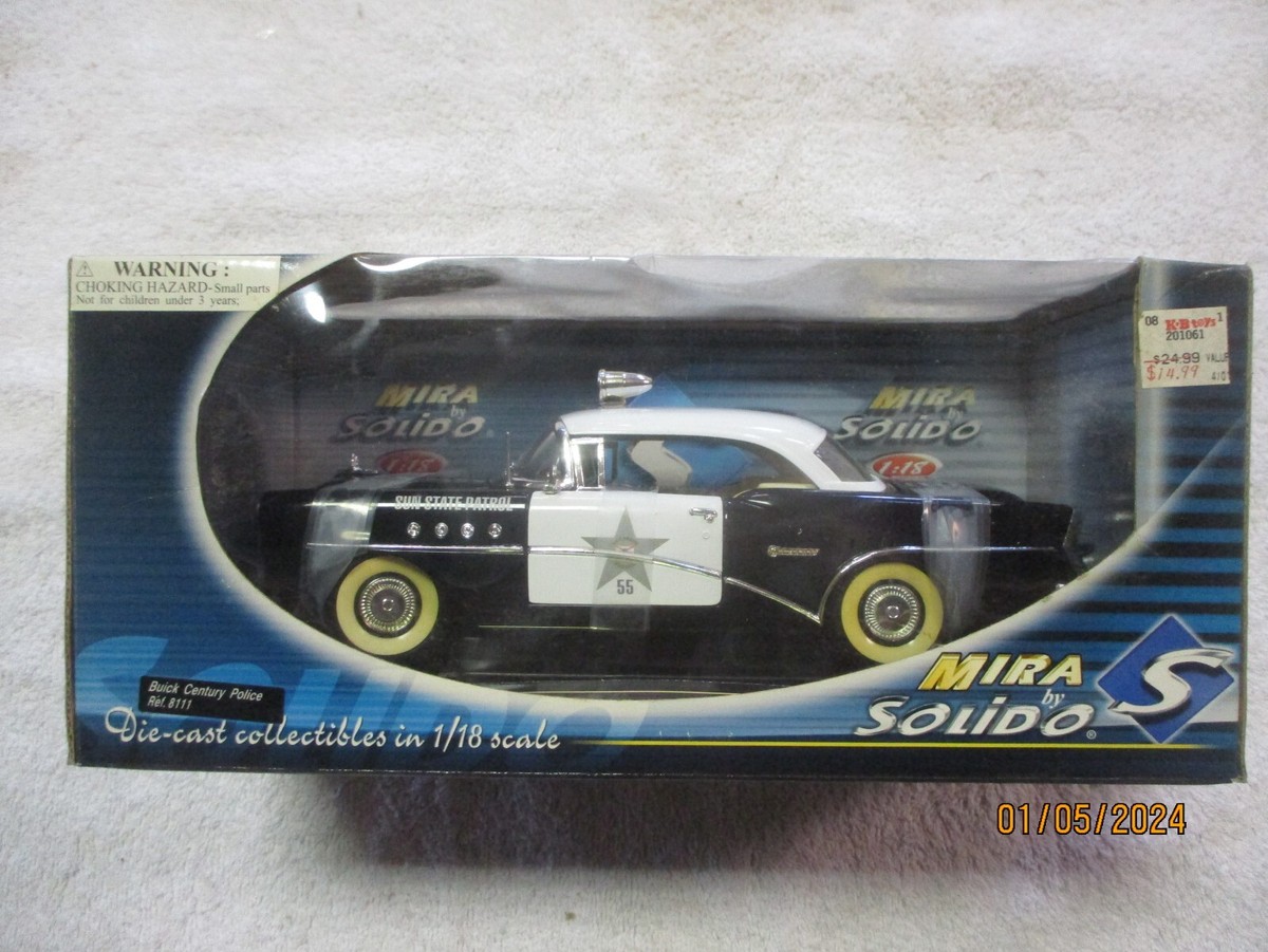 MIRA SOLIDO 1955 BUICK CENTURY POLICE SUN STATE PATROL 1:18 