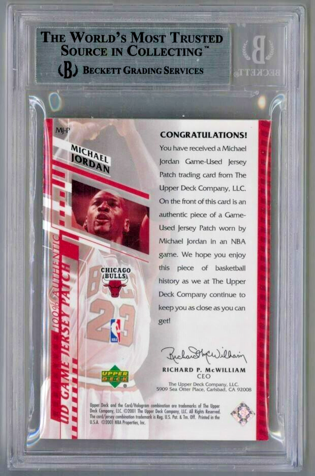 Michael Jordan 2000-01 Upper Deck Game Jersey 3 CLR Patch BGS9