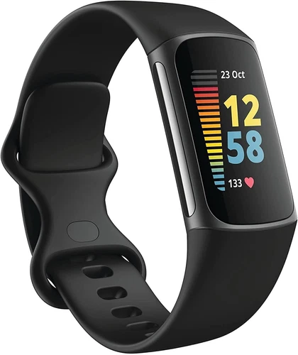 Montre intelligente Fitbit Charge 5 Fitness Tracker acier fréquence cardiaque moniteur de sommeil noir - Photo 1/7