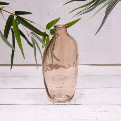 Set 3 Amber Brown Vintage Glass Bottles Mini Small Bud Vases Flower Holders - Picture 2 of 4
