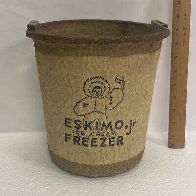 VINTAGE ICE CREAM MAKER ESKIMO JR FREEZER(missing crank)