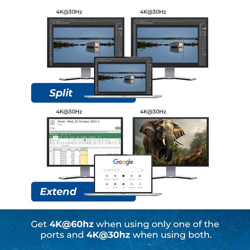 OREI SplitXtend USB 3.1 to HDMI Display Adapter with 100W PD (SX-2W1080) - Picture 8 of 9