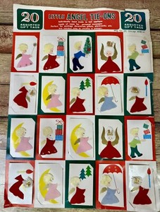 Felt Angel Christmas Gift Tags/Tie ons 20ct Vintage Made In Japan