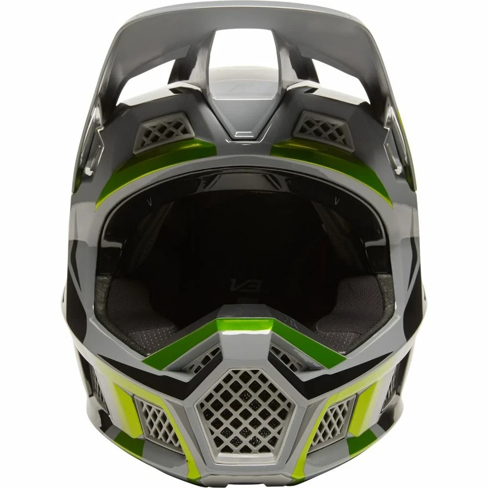 Casco de motocicleta Open Box Fox Racing para hombre V3 RS espejo amarillo flo talla - XL Foto 2 de 3