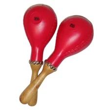 Professional MARACAS for Latin Salsa & Other Percussion - Red Shakers for LP
