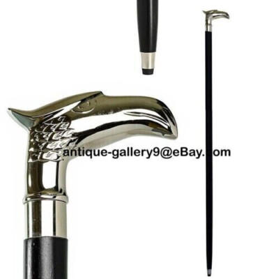 Bastone Da Passeggio In Legno Stile Antico Manico Design Ottone - Foto 4