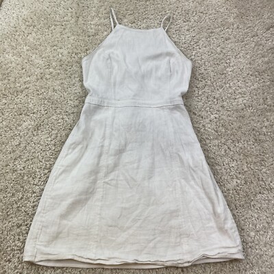 Hollister medium womens dress short linen blend vacation summer off white | eBay Hollister medium womens dress short linen blend vacation summer off white | eBay