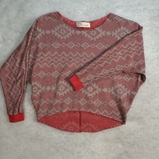 Vintage Havana Women s Relaxed Fit Dolman Sleeve Aztec Pattern Sweatshirt Medium