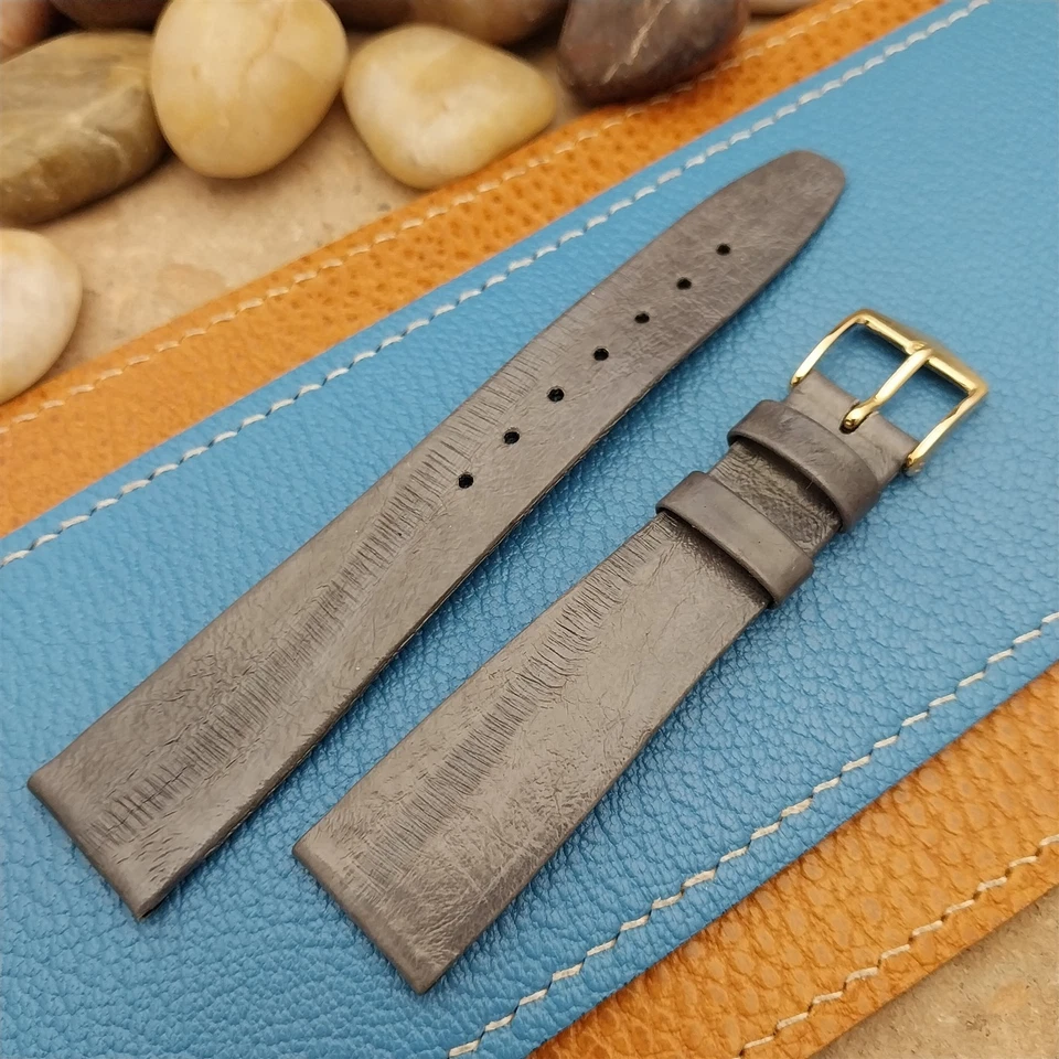 Correa de reloj cónica clásica vintage de 18 mm de piel de anguila genuina como nueva sin usar Foto 4 de 4