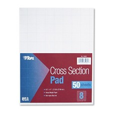35081 Cross Section Pads, 8 Squares, 8 1/2 x 11, White, 50 Sheets